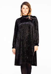 Dress puff sleeves VELVET - black - #1