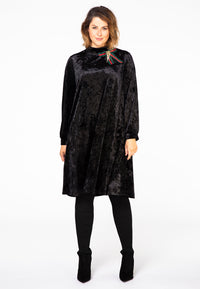 Dress puff sleeves VELVET - black - #2