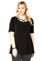 Tunic flare tape neck DOLCE - black  - #1