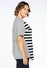 Shirt asymmetric STRIPE MIX - white 