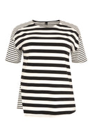 Shirt asymmetric STRIPE MIX - white  - #4