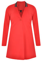 Blazer v-neck collar interlock - red  - #4