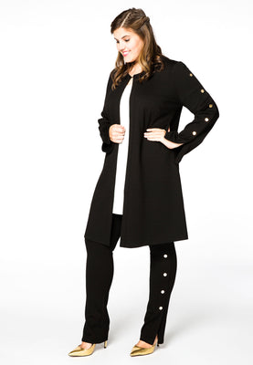 Cardi-jacket button INTERLOCK - black  - #2