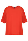 Blouse wide v-neck - red 