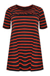 Tunic wide bot frill breton - red - #4