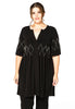 Tunic ruffled pearls DOLCE - black 