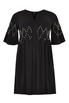 Tunic ruffled pearls DOLCE - black  - #4