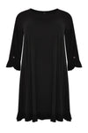 Dress ruffled button sleeve DOLCE - black - #4