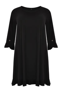 Dress ruffled button sleeve DOLCE - black - #4