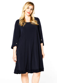 Dress ruffled button sleeve DOLCE - blue - #1