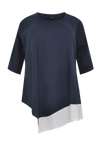 Blouse asym linen - blue - #4