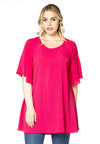 Tunic wide frilled sleeve BUBBLE - pink