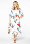 Dress ruffled bottom BOUQUET - white - #2