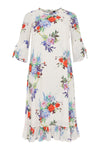 Dress ruffled bottom BOUQUET - white - #4