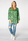 Tunic v-neck lacing LEOPARD - green - #2