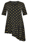Shirt asymmetric wide bottom DOTS - black - #4