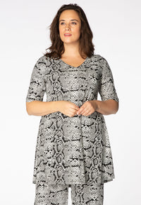 Tunic wide bot double V SNAKE - white - #1