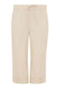 Trousers turned hem LINEN - brown - #4