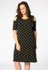 Dress cold shoulder DOTS - black 