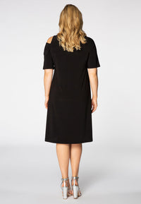 Dress DOLCE asymmetric neck - black - #3