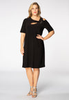 Dress DOLCE asymmetric neck - black - #2