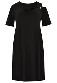 Dress DOLCE asymmetric neck - black - #4