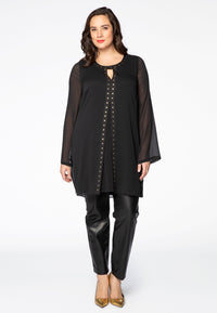 Blouse gold studs VOILE - black - #2