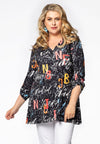 Tunic flare LETTERS - black 