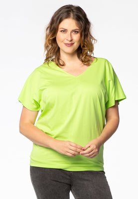 Top double v-neck - green  - #1