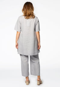Tunic wide bottom LINEN - grey - #3