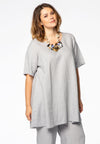 Tunic wide bottom LINEN - grey - #1