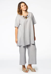 Tunic wide bottom LINEN - grey - #2