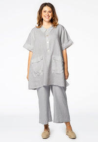 Tunic polo collar LINEN - grey - #2