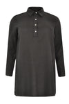 Shirt polo collar LINEN - black - #4