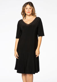 Dress double v-neck DOLCE - black - #1