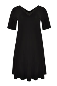 Dress double v-neck DOLCE - black - #4