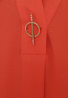 Dress metal pin - red - #5