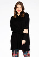 Pullover wide high neck - black  - #1