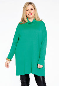 Pullover wide high neck - green - #1