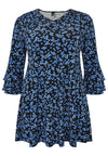 Tunic wide bottom MILLEFLEUR - blue - #4