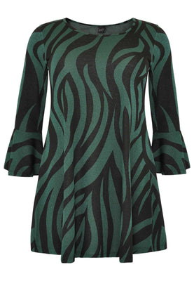 Tunic wide bottom ZEBRA - green  - #4