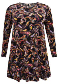 Tunic wide bottom PAISLEY - black - #1