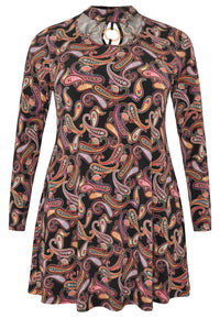 Tunic wide bottom PAISLEY - black - #4