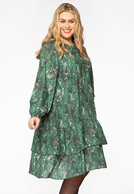 Dress ruffled SNAKE - green  - #1