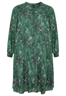 Dress ruffled SNAKE - green  - #4