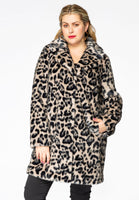 Coat fake fur LEOPARD - grey  - #1