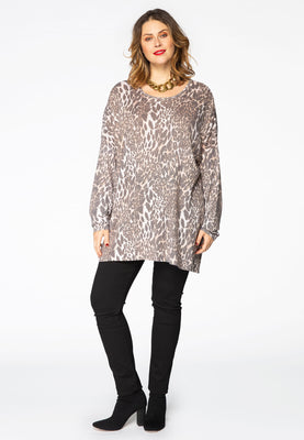 Pullover wide LEOPARD - brown - #2