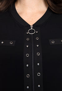 Cardi-dress eyelets DOLCE - black - #5