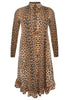 Blouse-jurk ruches LEOPARD - brown - #4