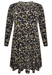 Dress frilled bottom DAISY - black - #4